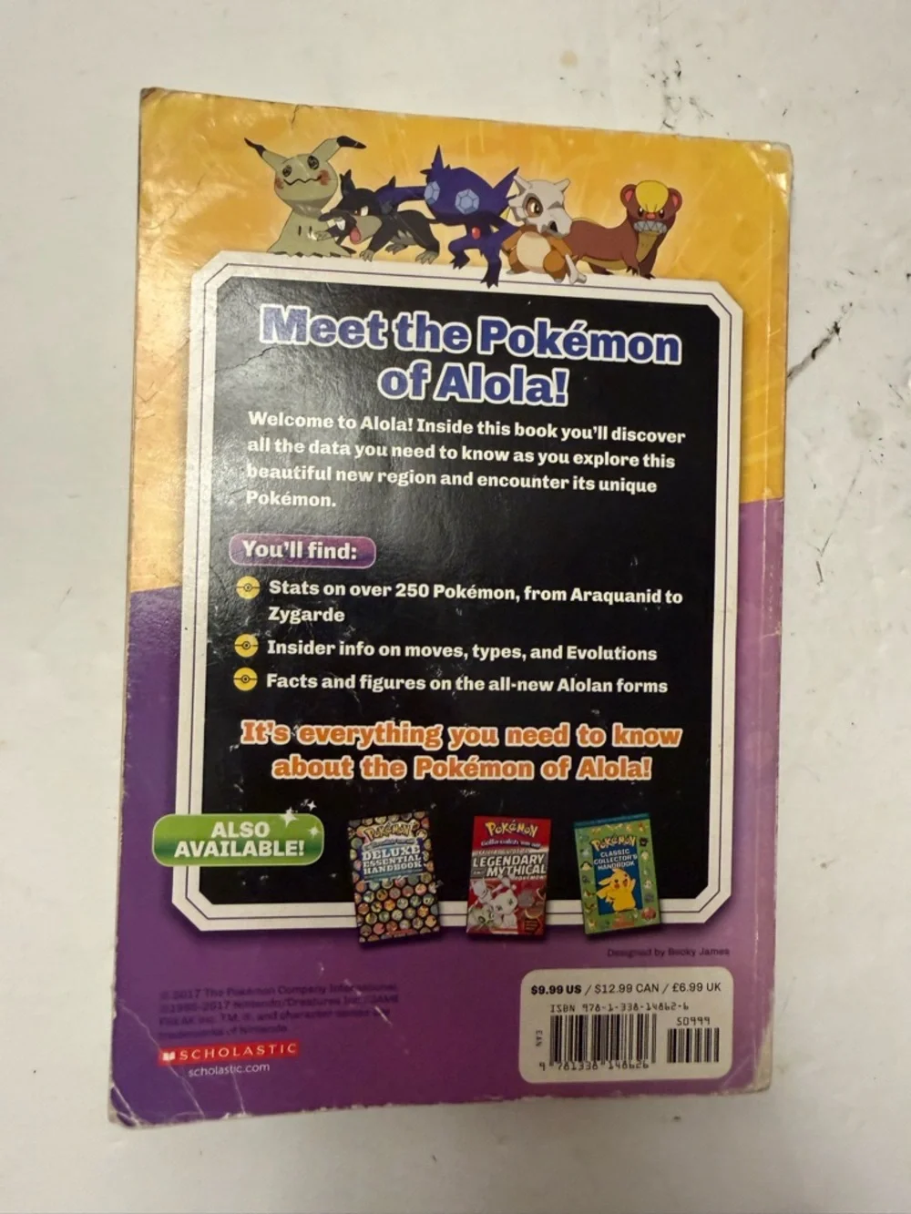 Scholastic Pokémon Alola Region Handbook - Yellow, Purple, Red, Blue, Black